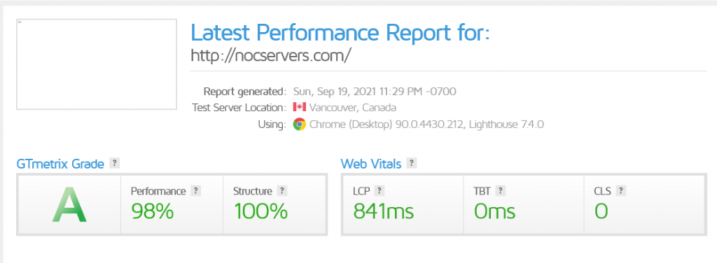 performance-report-of-gtmetrix
