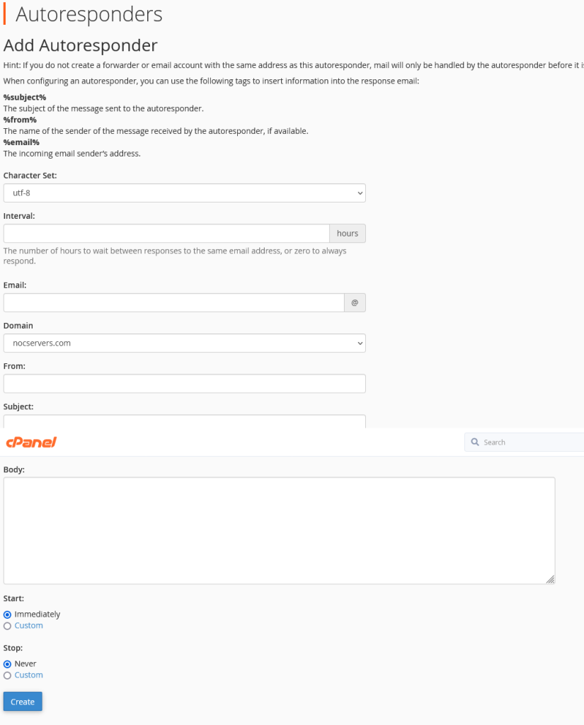 how to add auto responder in cpanel